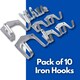 image 2 of Marco Paul Pack of 10 Metal Wall Hooks
