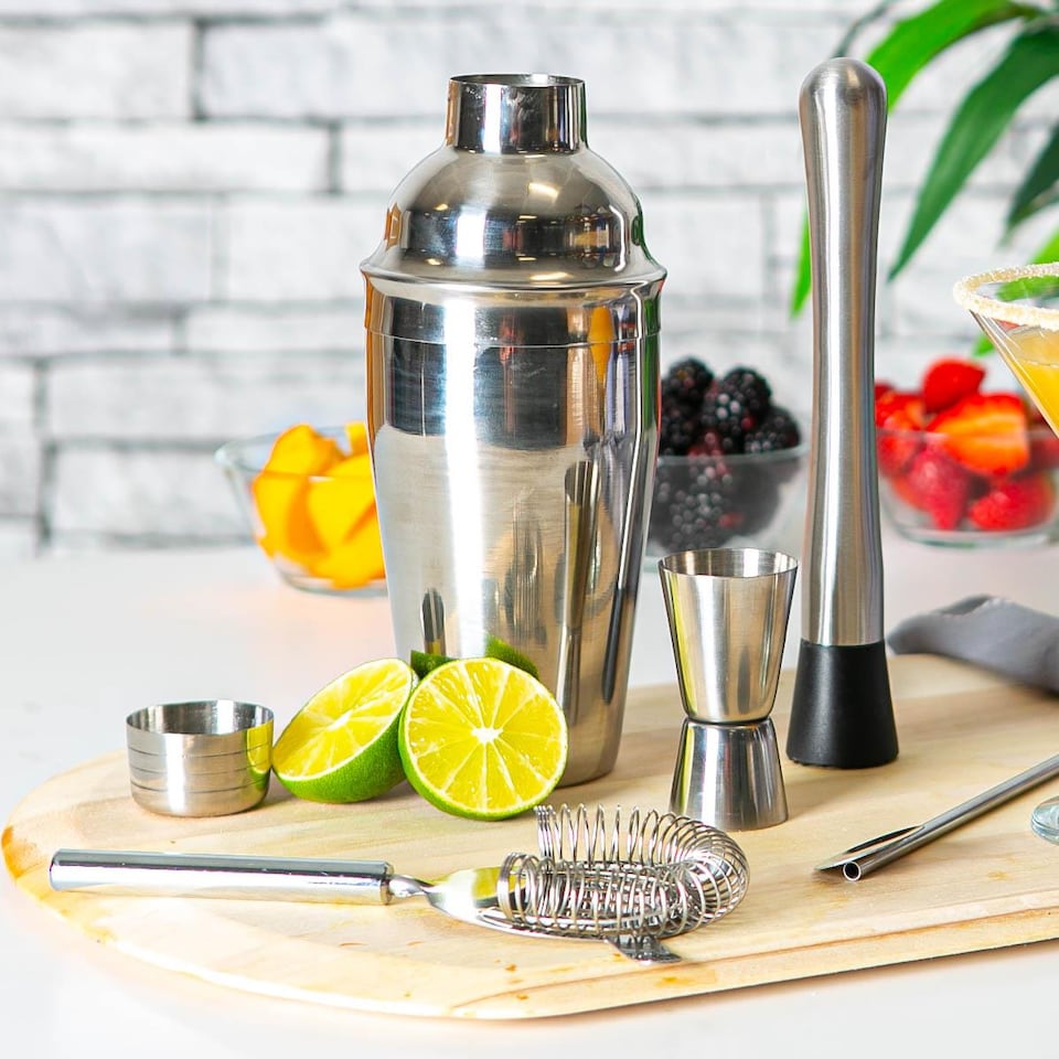 image 1 of Rink Drink 5 Piece Manhattan Cocktail Shaker Set - Silver | Silver | Silver