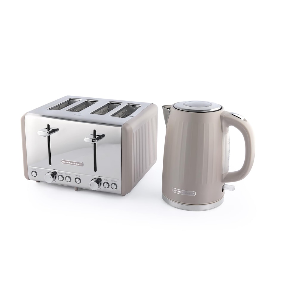 image 1 of Hamilton Beach Harmony Kettle & Toaster Set - Cappuccino