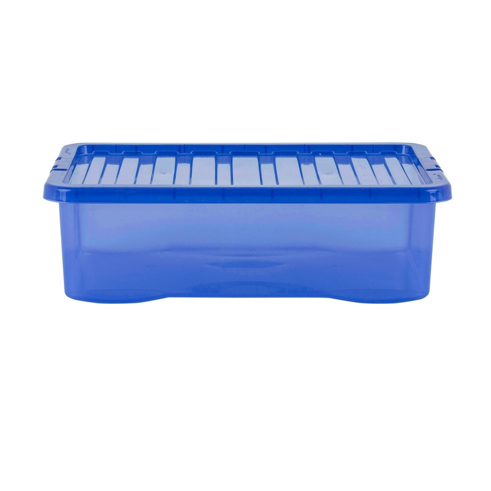 image 1 of Wham Crystal 5 x 32L Stackable Plastic Storage Boxes with Lids Clear