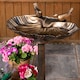 image 3 of 81cm Bronze Effect Garden Patio Bird Bath with Bird Sculptures | Bronze | Bronze