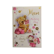 To A Special Mum Cute Teddy With Perfume Bottle Design Mother's Day Card