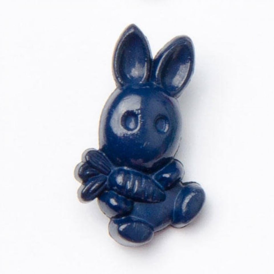 Minerva Navy Blue Bunny Rabbit Buttons for Dressmaking - 20mm - per value pack of 100