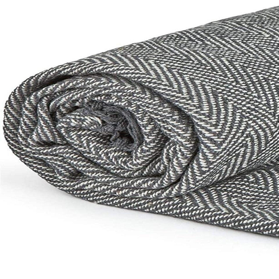 image 1 of Herringbone Throw 70 X 100" - Silver
