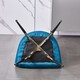 image 6 of Set of 4 Vittorio Velvet Dining Chairs with Black Metal Legs, Quilted Design Modern Accent Chair | Blue