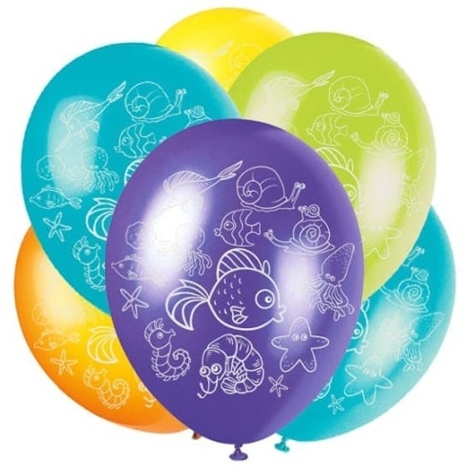 Assorted Sea Creatures Latex Balloons 30cm / 12 in - Pack of 6
