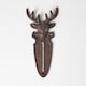 image 4 of Homescapes Brown Wall Mounted Cast Iron Stag Garden Thermometer
