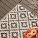 image 3 of OHS Outdoor Waterproof Geo Garden Patio Anti-Slip Rug, 80x150cm - Grey/White