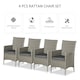 image 3 of Outsunny 4PC Outdoor Rattan Armchair Wicker Dining Chair Set for Garden Grey