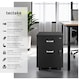 image 2 of Filing Cabinet - 2 rolling,  lockable drawers, fits A4 documents | Black | black | 46 x 40 x 54,50 cm | 1