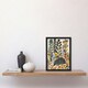 image 2 of Forest Folk Art Wildflowers Hedgehog Black Framed Wall Art Print A4