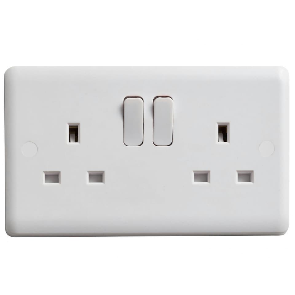 Deta Vimark Switched Socket - Multi Colour - 2-Gang