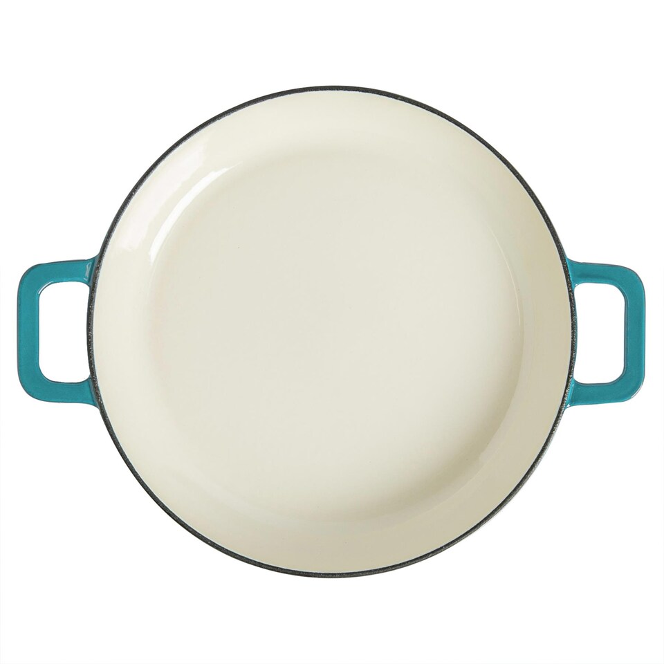 image 1 of Argon Tableware 2pc Shallow Cast Iron Casserole Dish Set - 2.3L/4.68L - Teal Ombre | Blue | Teal Ombre | 2