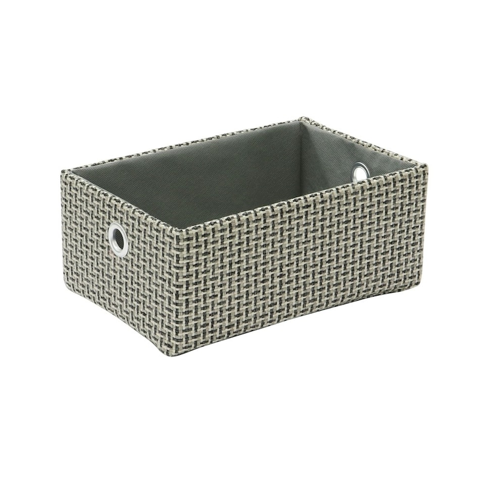 image 1 of JVL Silva Rectangular Fabric Storage Baskets, Set of 3, Grey Grey