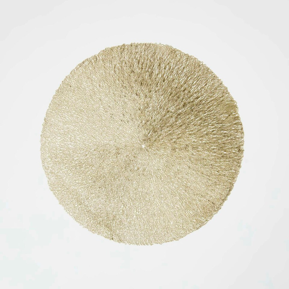 image 1 of Homescapes Set of 4 Round Decorative Gold Placemats