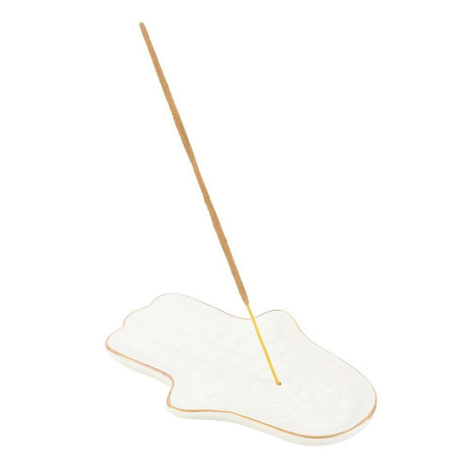 image 1 of Something Different Hamsa Hand Incense Holder - White - One Size
