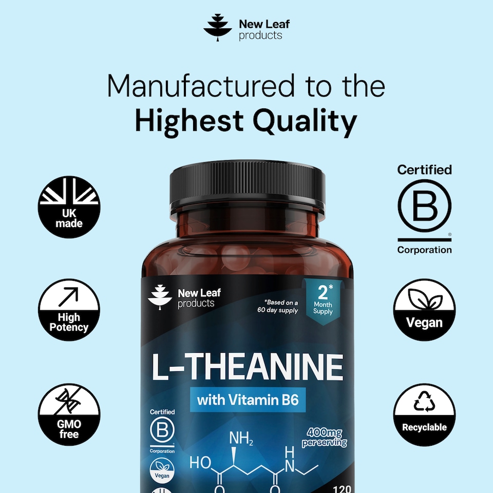 image 1 of L-Theanine Plus Vitamin B6 High Strength 400mg Capsule