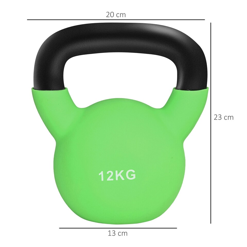 image 1 of HOMCOM Soft Kettlebell, Kettle Bell with Non-Slip Handle for Home Gym Weight Lifting and Strength Training Green | 12