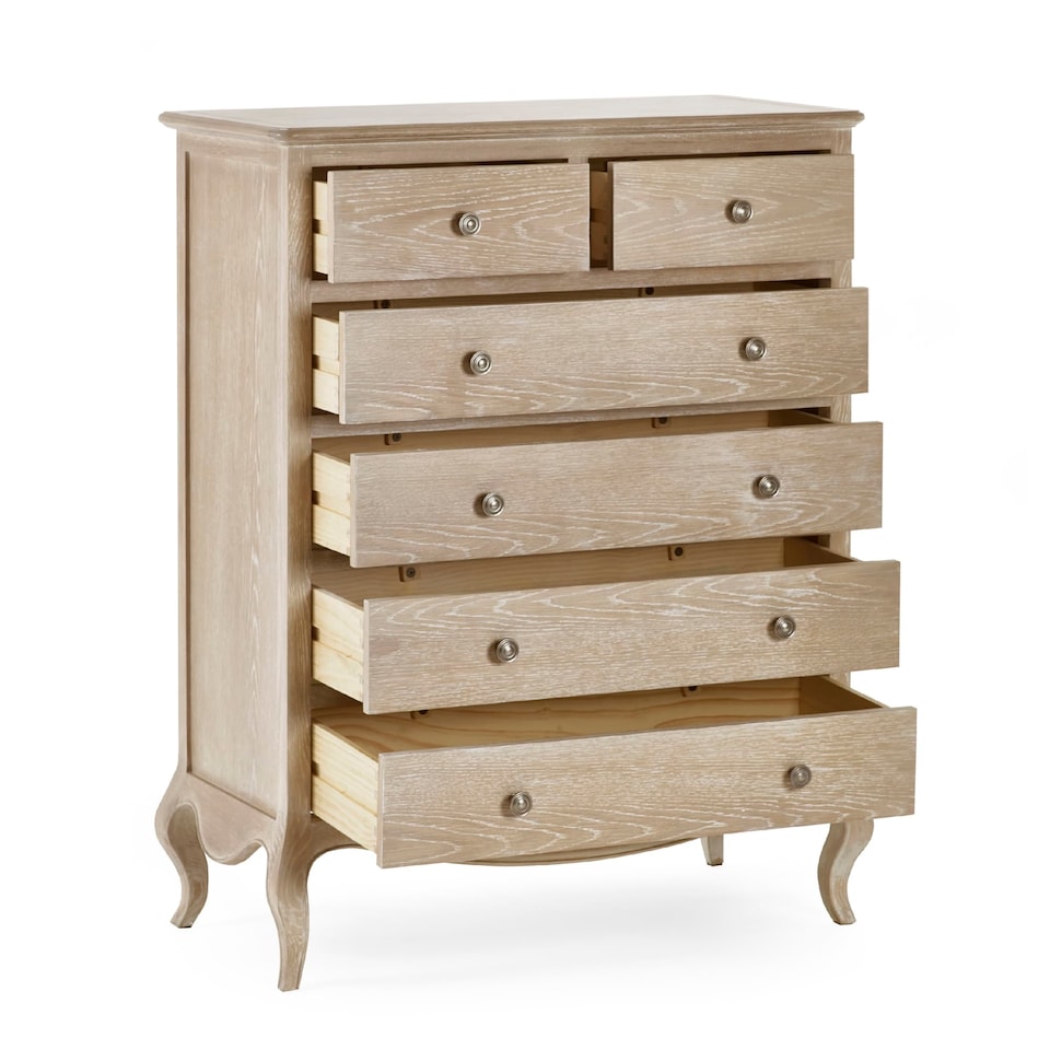 image 1 of Premium Amara 4 + 2 Drawer Chest - Limed Oak