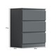 image 1 of FWStyle Carlton 3 Drawer Chest Of Drawers - Matt Dark Grey