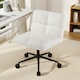 image 4 of COSTWAY Modern Office Chair Upholstered Criss Cross Chair Beige White