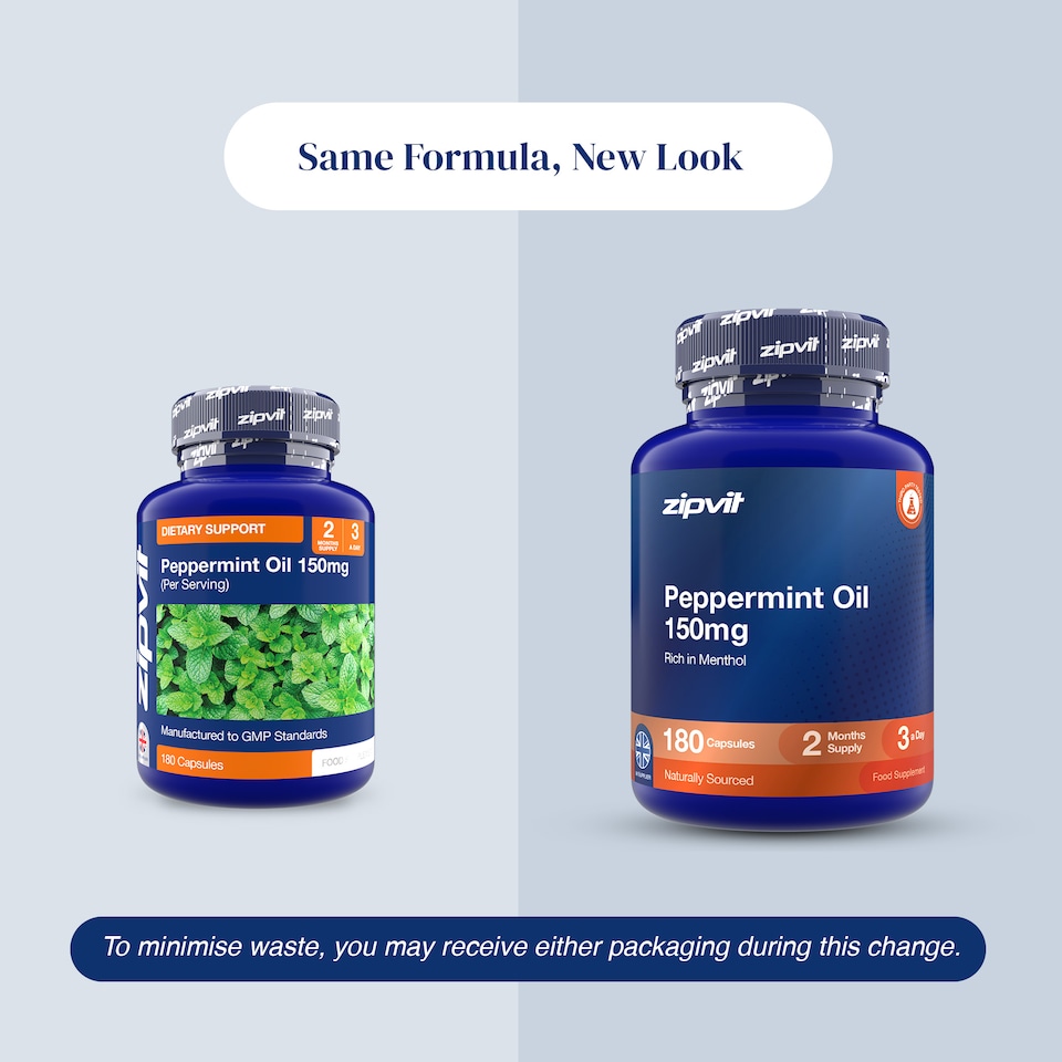 image 1 of Zipvit Peppermint Oil 150mg, High Purity Peppermint Extract, 180 Softgels, 2-Month Supply