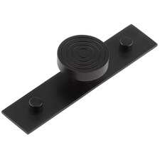 Elegant Solid Brass Cupboard Knob with Plain Backplate in Black - Kitchen Cabinet Knob