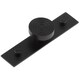 image 1 of Elegant Solid Brass Cupboard Knob with Plain Backplate in Black - Kitchen Cabinet Knob