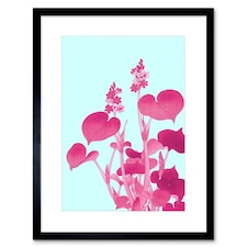 Ohara Koson Blooming Flower Hosta Japanese 9x7" Black Framed Wall Art Print
