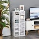 image 2 of HOMCOM Set of 2 CD Storage Units with Adjustable Shelves White