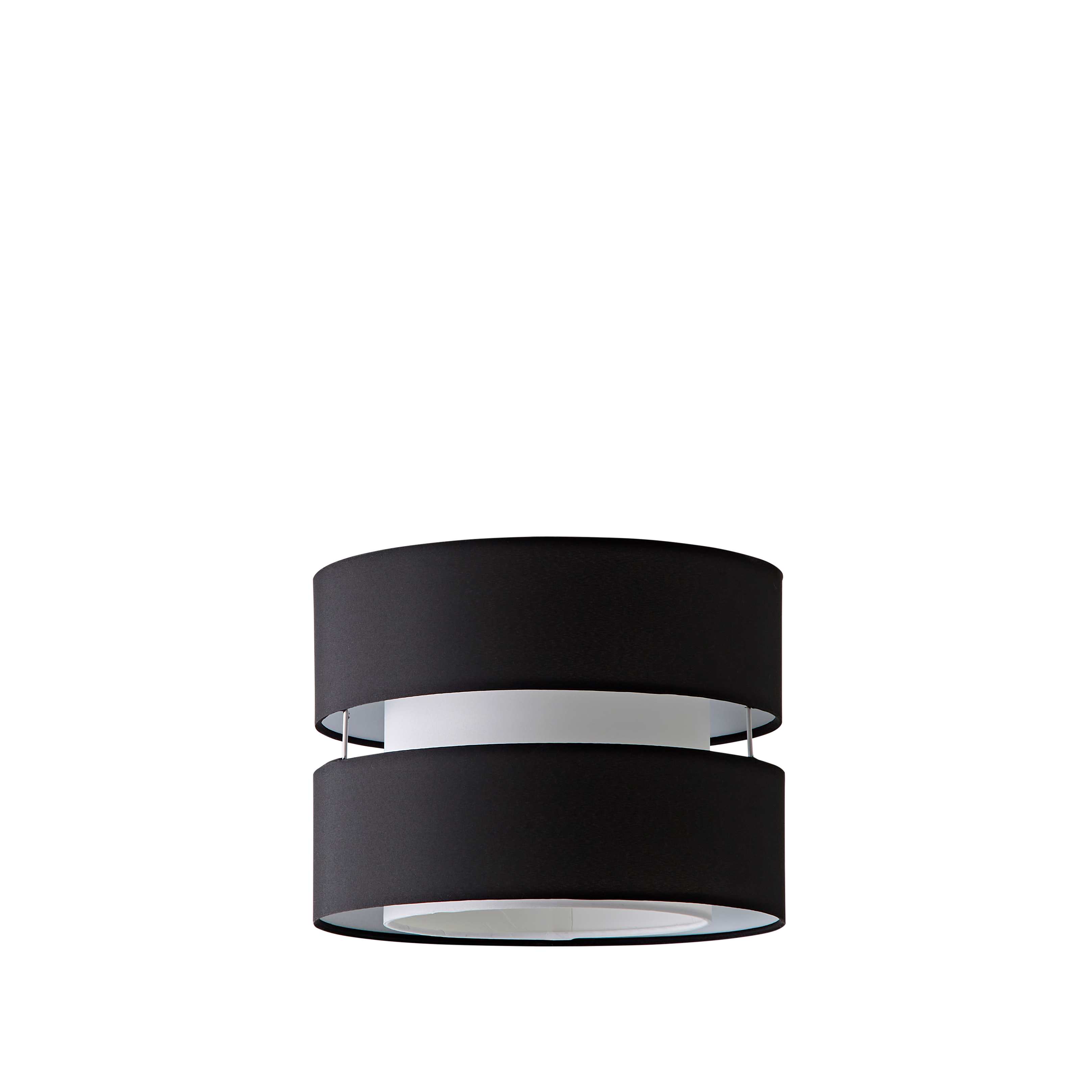 ValueLights Sophia Small 26cm Drum Easy Fit Ceiling Light Lamp Shade with Bulb in Black | Size: 10 inches