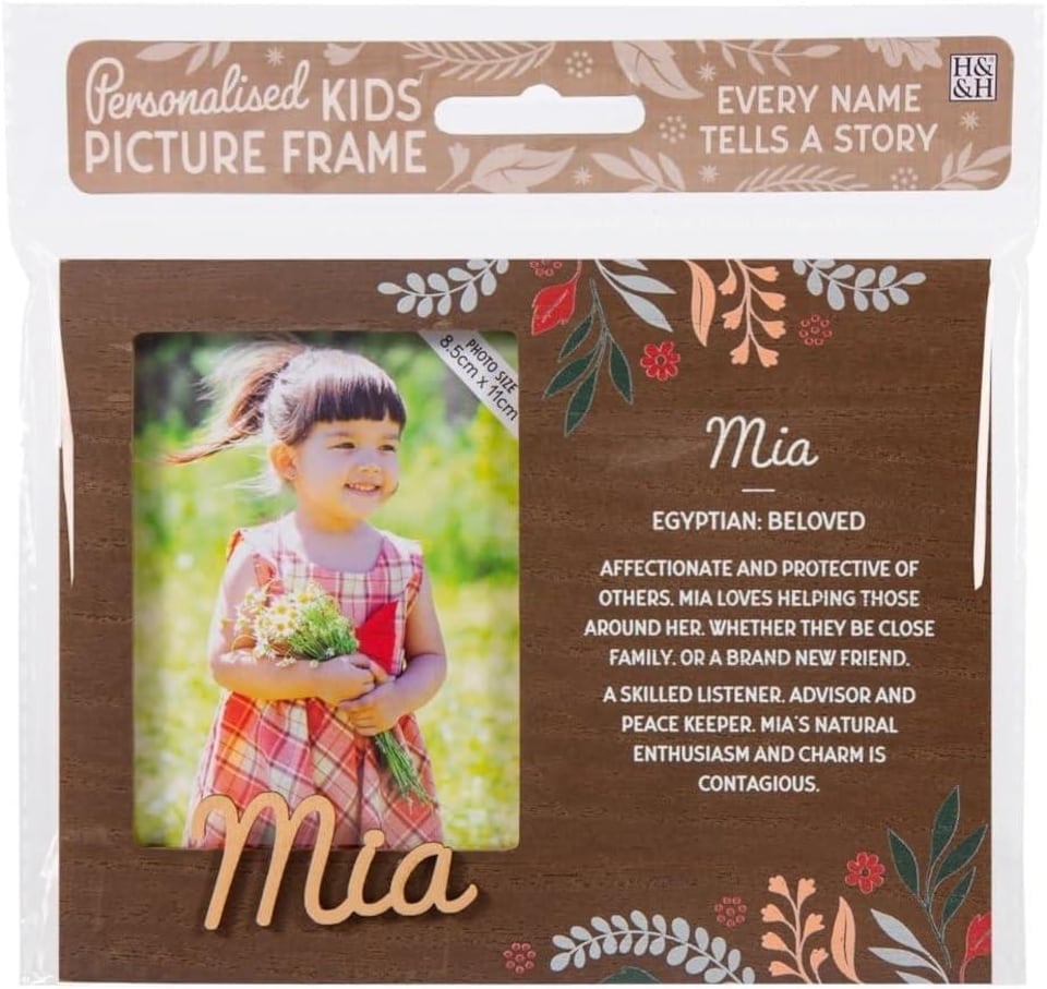 image 1 of History & Heraldry Pre-Personalised Kids Wooden Picture Frame - Mia