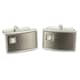 image 1 of Rhodium With Crystal Cufflinks - Onyx Art CK231