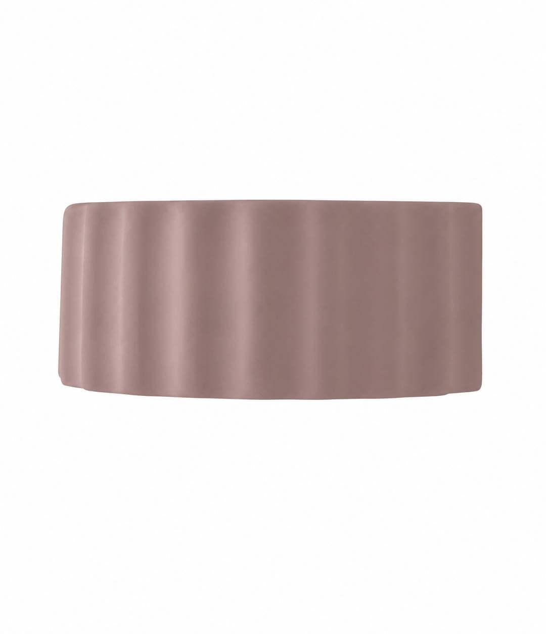 ValueLights Pablo Curved Ribbed Ceramic Flush Wall Sconce Light in Dusty Pink