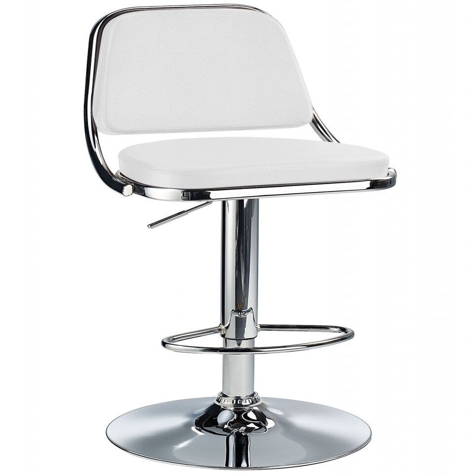 Romano Breakfast Bar Stool - White Height Adjustable. White