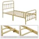 image 4 of Yaheetech Vintage Iron Platform Bed with High Headboard and Footboard-190 cm L x 90 cm W | Gold | Antique Gold | Single | 1