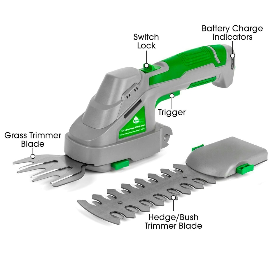 image 1 of Gracious Gardens 3.6V 2 in 1 Cordless Hedge Trimmer Cutter