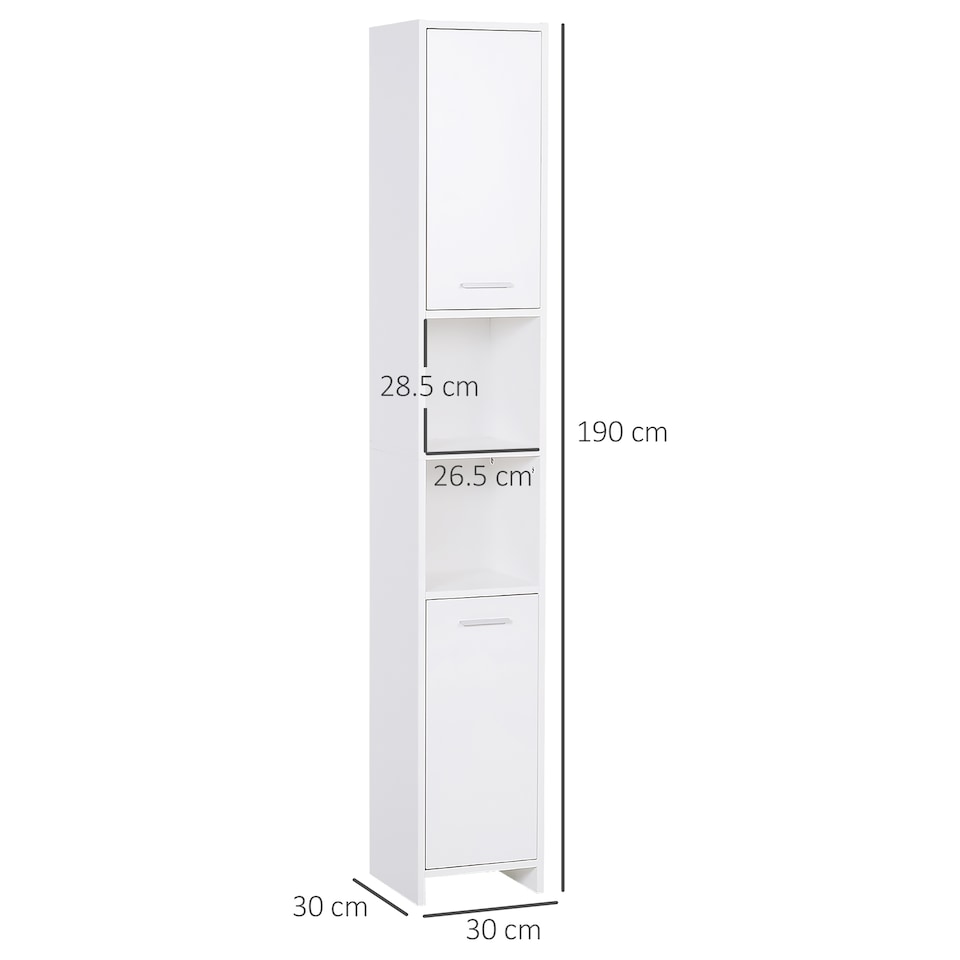 image 1 of HOMCOM Storage Cabinet For Bathroom Bedroom Freestanding w/Door Cupboard&Shelves