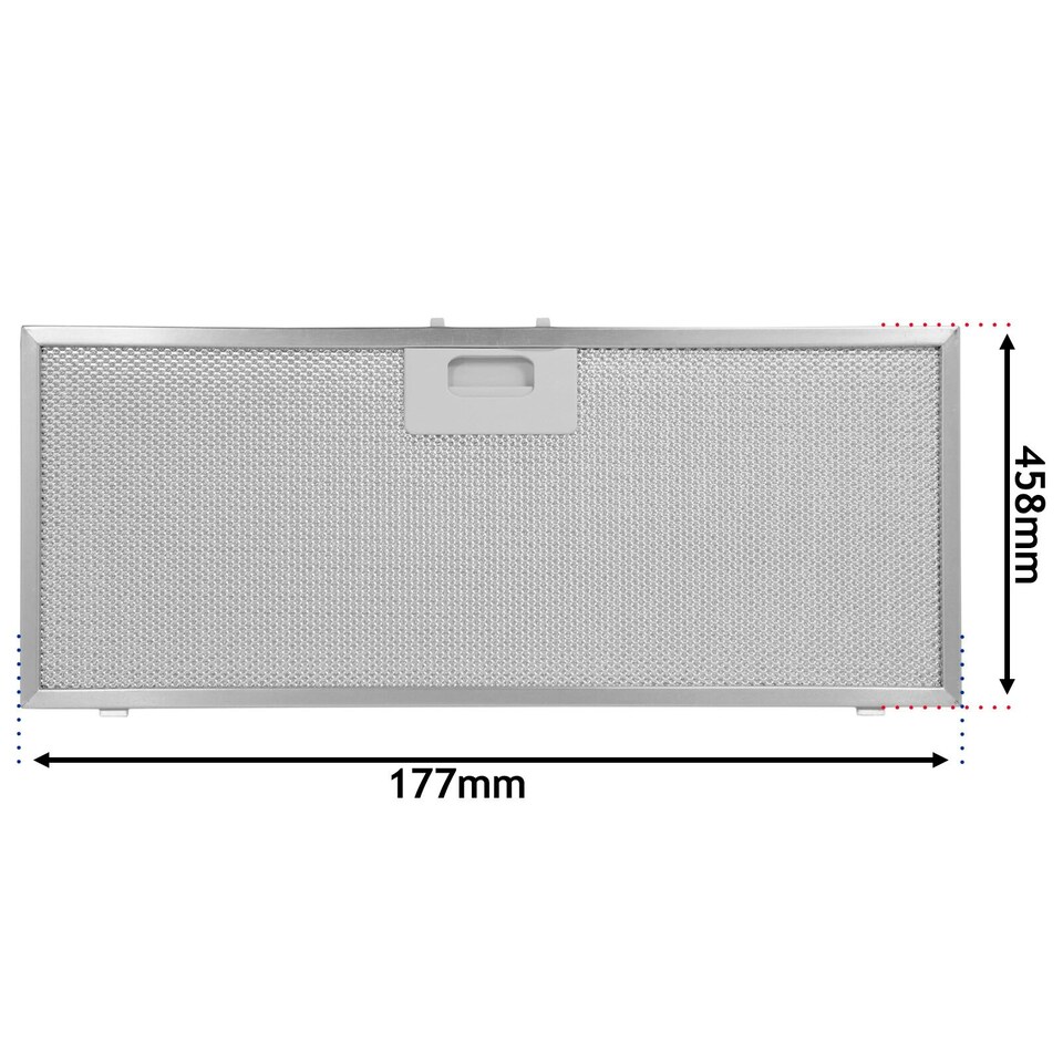 image 1 of SPARES2GO Metal Mesh Filter for Whirlpool AKR 606 650 693 769 770 772 773 Cooker Hood Extractor Vent Fan (458 x 177mm)