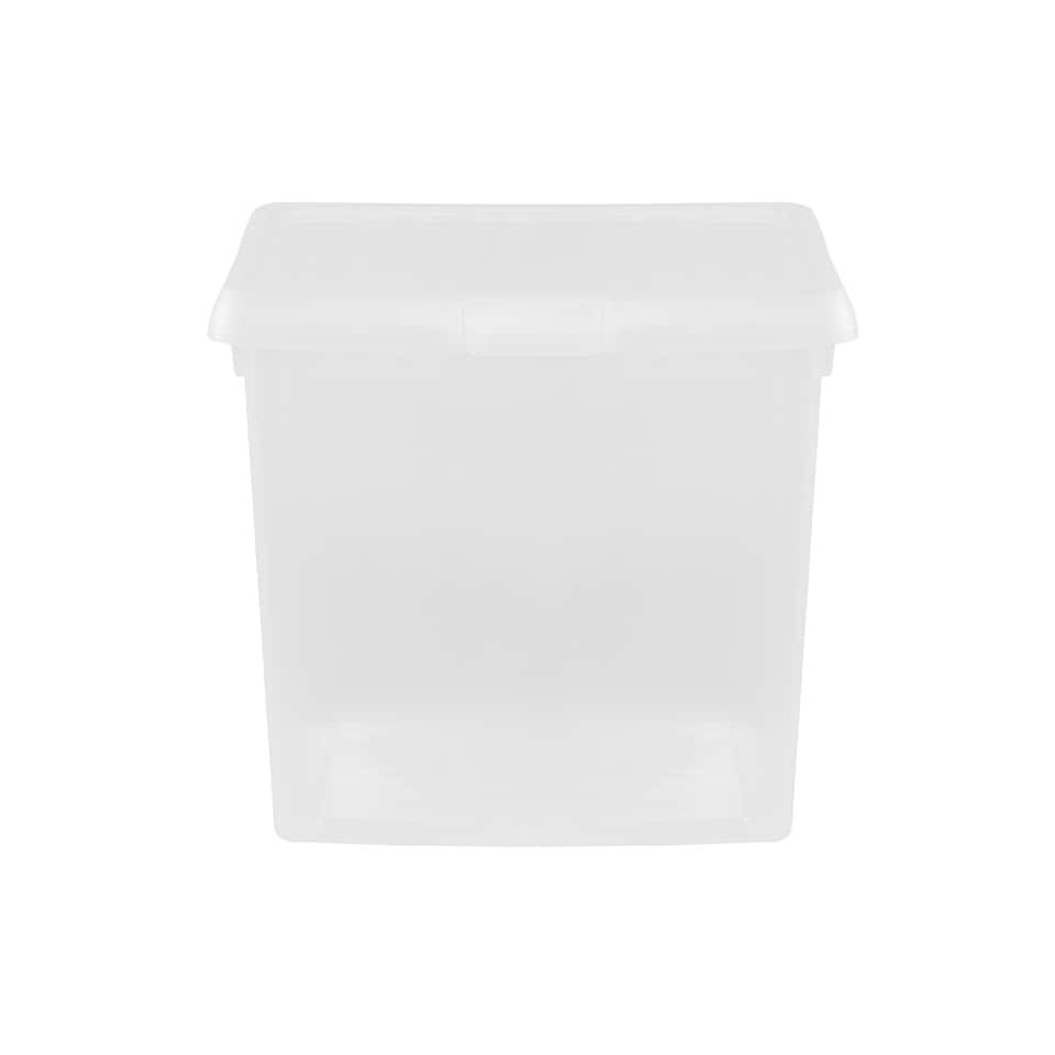 image 1 of Wham Clip 5x 14L Square Plastic Storage Boxes with Clip Lock Lids. Ideal for Home, Office, Toys & More - Clear/Clear | Clear | 5