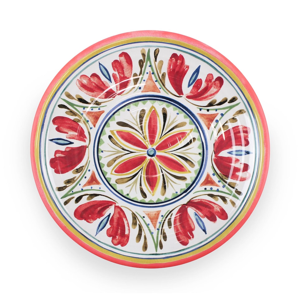 image 1 of Mediterranean Melamine Dinner Plates - Set of 2 | Red