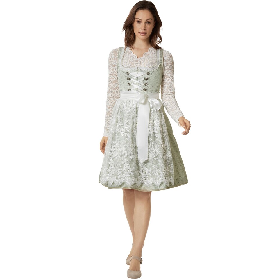 image 1 of Midi-Dirndl Klara Womens Oktoberfest Fancy Dress Costume | Green | mint | 1