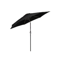 Groundlevel 2m Outdoor Crank and Tilt Garden Parasol Umbrella | Black | Black
