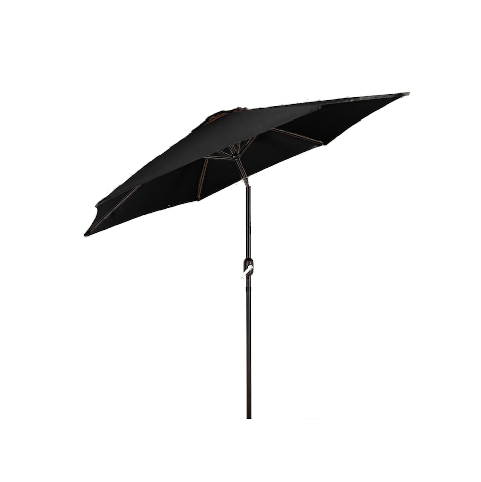 image 1 of Groundlevel 2m Outdoor Crank and Tilt Garden Parasol Umbrella | Black | Black