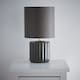 image 1 of Zoe Grey Ceramic Table Lamp With Matching Velvet Shade Grey