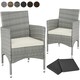 image 8 of Garden Chair Nantes Set of 2 - durable polyrattan, 2 sets of cushion covers Black | Beige