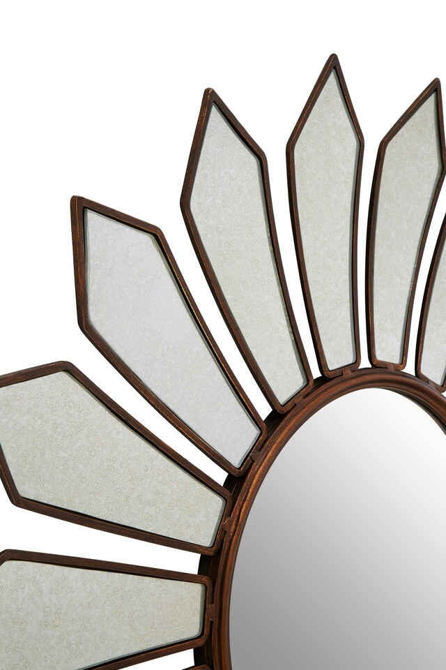 image 1 of Interiors By Premier Luxe Antique Gold Petal Wall Mirror, Boutique-Inspired Decorative Mirror, Unique Gold Finish Accent Mirror | Gold