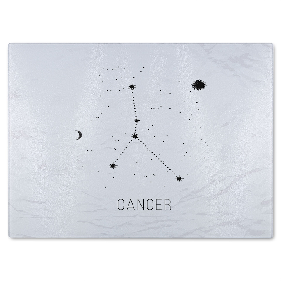 image 1 of Astrology Sign Cancer Dining Glass Chopping Board | Multi