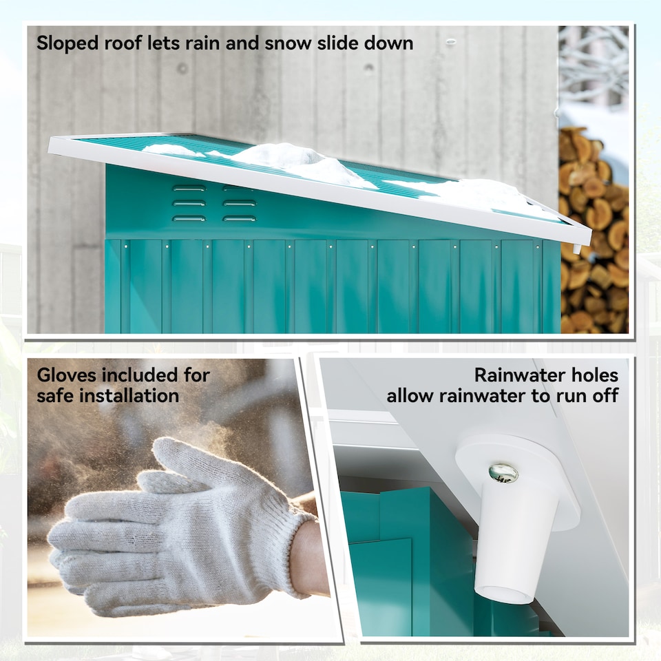 image 1 of Outsunny 7 x 4ft Storage Shed Galvanised Steel Garden Shed, Metal Shed with Foundation Kit, Window, Lockable Wide Door and Air Vents for Outdoor Patio, Green | Green | 1