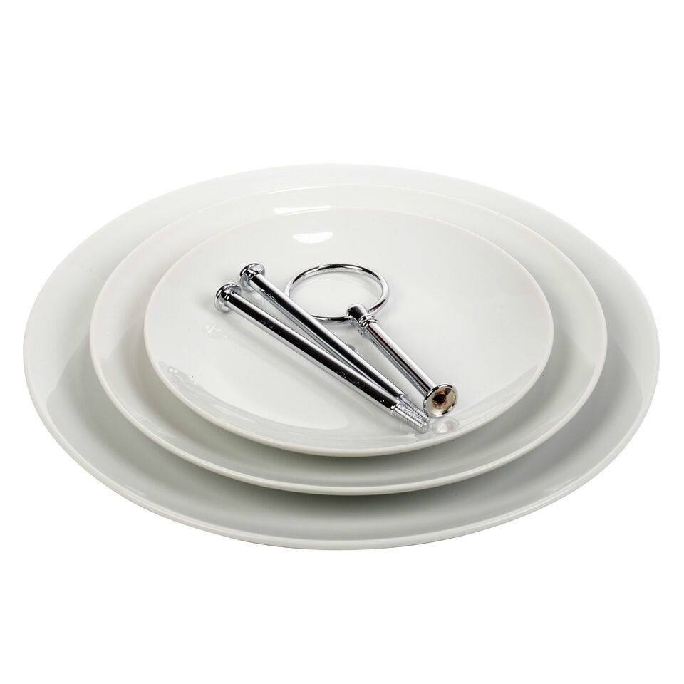 image 1 of 3 Tier White Round Cake Stand